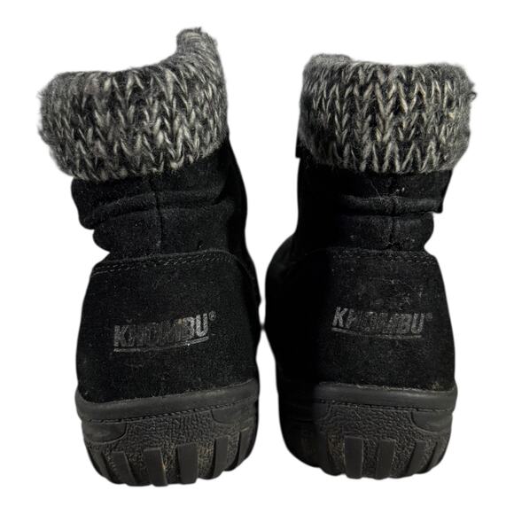 Khombu Suede Knit Cuff Winter Boots Black Women’s Size 8 Waterproof Cold Weather - Picture 5 of 8